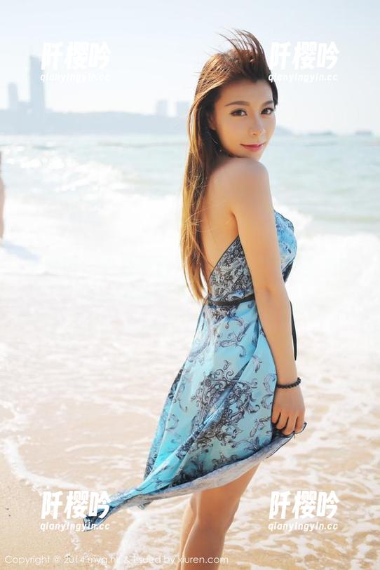 美媛馆-杨晓青儿 美媛馆 - 当杨晓青儿遇上海边:无圣光套图,清新空气好适合小憩!